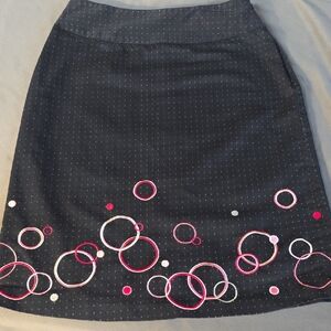 Marisa Christina Black Skirt with Pink and White Circles